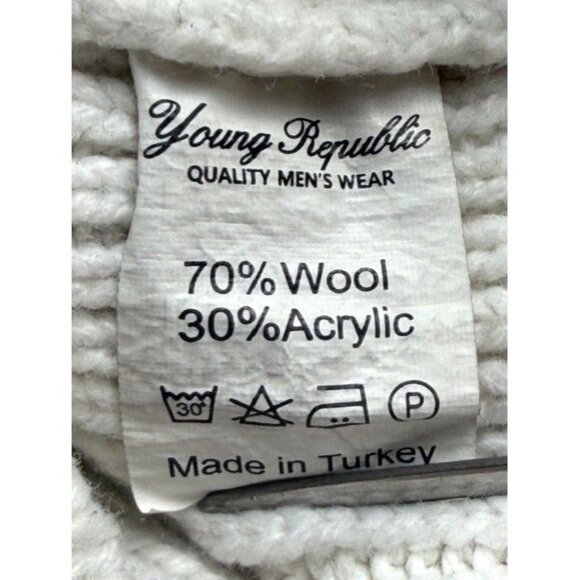 Young Republic White & Black Greek Key Design Wool Blend Men's Size M Sweater - Picture 11 of 11